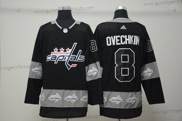 Adidas Herren Washington Capitals #8 Alex Ovechkin Team Logos Trikots – Schwarz