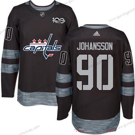 Adidas Herren Washington Capitals #90 Marcus Johansson 100th Jahrestag Strickerei NHL 2017 Hockey Trikots – Schwarz