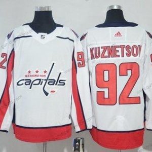 Adidas Herren Washington Capitals #92 Evgeny Kuznetsov Road Authentisch Strickerei NHL Trikots – Weiß