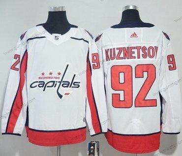 Adidas Herren Washington Capitals #92 Evgeny Kuznetsov Road Authentisch Strickerei NHL Trikots – Weiß