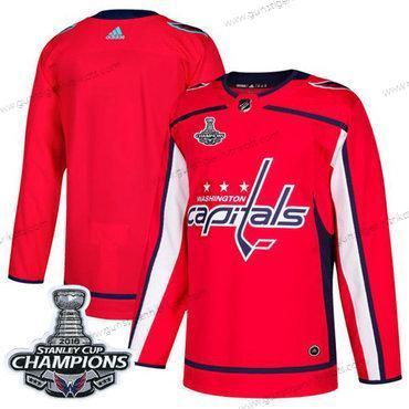 Adidas Herren Washington Capitals Leer Heimtrikots Authentisch Stanley Cup Final Champions Strickerei NHL Trikots – Rot