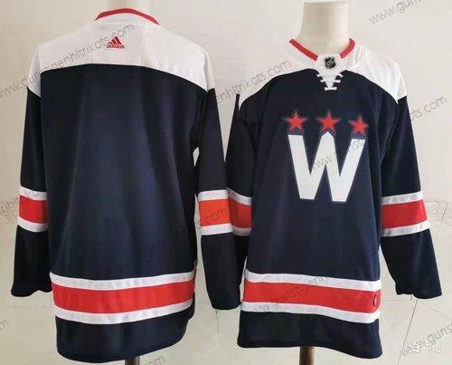 Adidas Herren Washington Capitals Leer New Strickerei NHL Trikots – Marineblau Blau