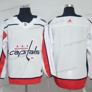 Adidas Herren Washington Capitals Leer Road Authentisch Strickerei NHL Trikots – Weiß