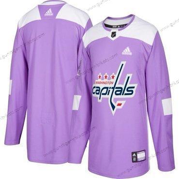 Adidas Herren Washington Capitals Personalisiertes Hockey Bekämpft Krebs Praxis Trikots – Lila Rosa