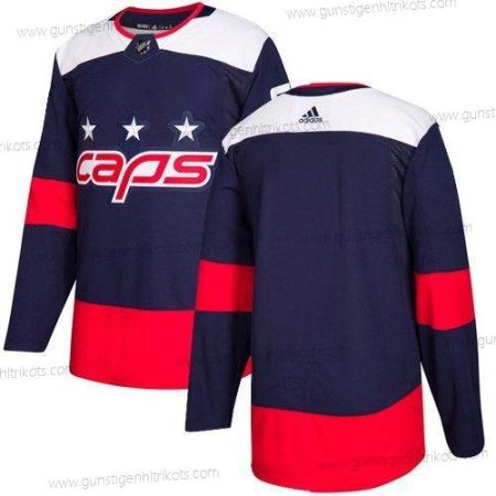 Adidas Herren Washington Capitals Personalisiertes Leer Authentisch 2018 Stadium Series Strickerei NHL Trikots – Marineblau