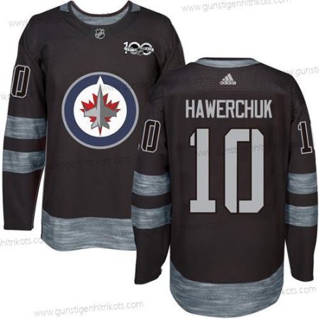 Adidas Herren Winnipeg Jets #10 Dale Hawerchuk 100th Jahrestag Strickerei NHL 2017 Hockey Trikots – Schwarz