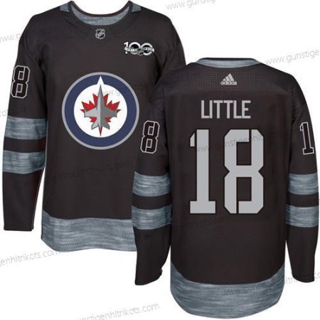 Adidas Herren Winnipeg Jets #18 Bryan Little 100th Jahrestag Strickerei NHL 2017 Hockey Trikots – Schwarz