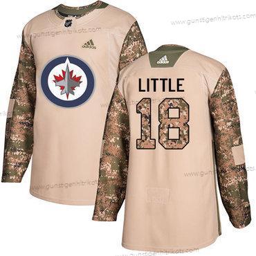 Adidas Herren Winnipeg Jets #18 Bryan Little Authentisch 2017 Veterans Day Strickerei NHL Trikots – Tarnfarbe