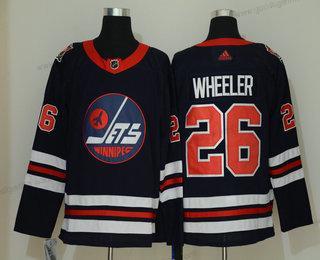 Adidas Herren Winnipeg Jets #26 Blake Wheeler 2019 Heritage Klassisch Strickerei NHL Trikots – Marineblau Blau