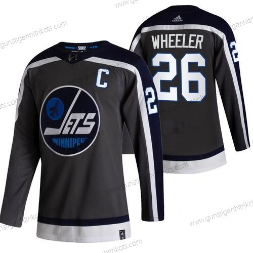 Adidas Herren Winnipeg Jets #26 Blake Wheeler 2020-21 Rückseite Retro ersatzweise NHL Trikots – Schwarz