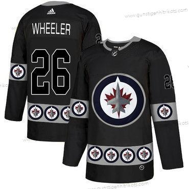 Adidas Herren Winnipeg Jets #26 Blake Wheeler Team Logos Trikots – Schwarz