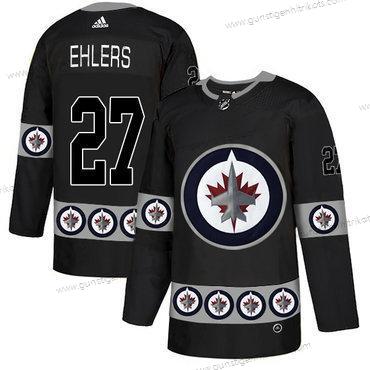 Adidas Herren Winnipeg Jets #27 Nikolaj Ehlers Team Logos Trikots – Schwarz