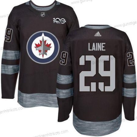 Adidas Herren Winnipeg Jets #29 Patrik Laine 100th Jahrestag Strickerei NHL 2017 Hockey Trikots – Schwarz