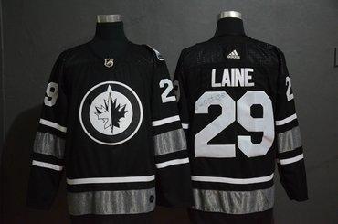 Adidas Herren Winnipeg Jets 29 Patrik Laine 2019 NHL All-Star Trikots – Schwarz