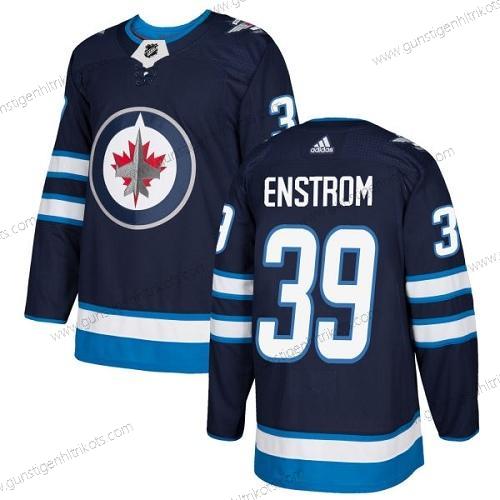 Adidas Herren Winnipeg Jets #39 Tobias Enstrom Heimtrikots Authentisch Strickerei NHL Trikots – Marineblau Blau