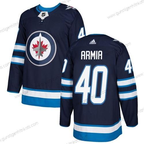 Adidas Herren Winnipeg Jets #40 Joel Armia Heimtrikots Authentisch Strickerei NHL Trikots – Marineblau Blau