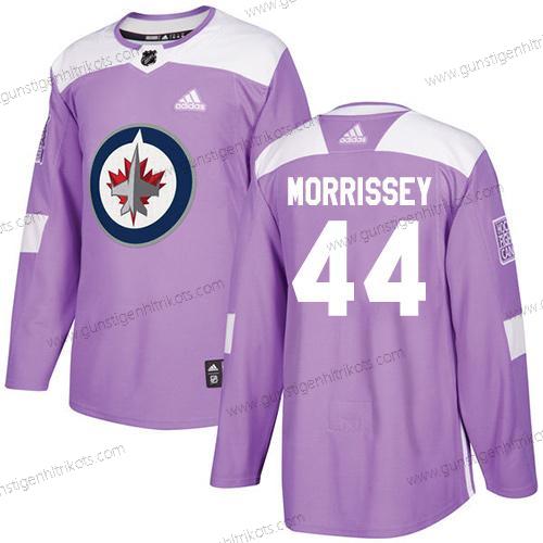 Adidas Herren Winnipeg Jets #44 Josh Morrissey Authentisch Bekämpft Krebs Strickerei NHL Trikots – Lila