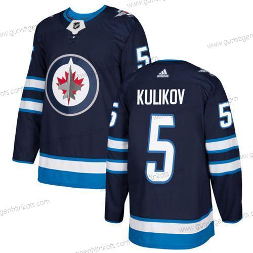 Adidas Herren Winnipeg Jets #5 Dmitry Kulikov Heimtrikots Authentisch Strickerei NHL Trikots – Marineblau Blau