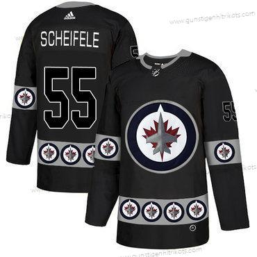 Adidas Herren Winnipeg Jets #55 Mark Scheifele Team Logos Trikots – Schwarz