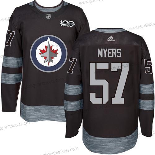 Adidas Herren Winnipeg Jets #57 Tyler Myers 100th Jahrestag Strickerei NHL 2017 Hockey Trikots – Schwarz