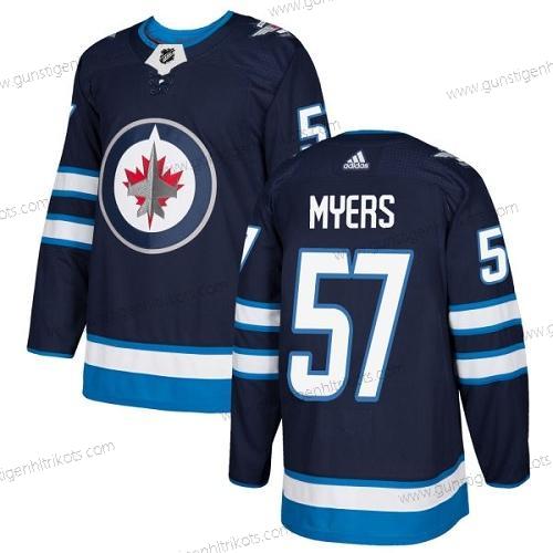 Adidas Herren Winnipeg Jets #57 Tyler Myers Heimtrikots Authentisch Strickerei NHL Trikots – Marineblau Blau