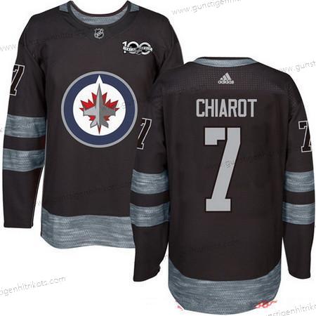 Adidas Herren Winnipeg Jets #7 Ben Chiarot 100th Jahrestag Strickerei NHL 2017 Hockey Trikots – Schwarz