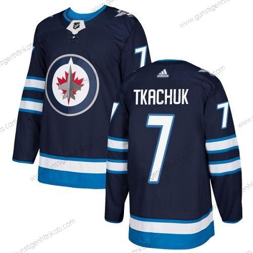 Adidas Herren Winnipeg Jets #7 Keith Tkachuk Heimtrikots Authentisch Strickerei NHL Trikots – Marineblau Blau