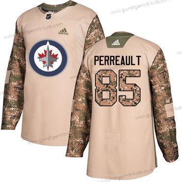 Adidas Herren Winnipeg Jets #85 Mathieu Perreault Authentisch 2017 Veterans Day Strickerei NHL Trikots – Tarnfarbe