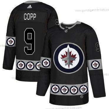 Adidas Herren Winnipeg Jets #9 Andrew Copp Team Logos Trikots – Schwarz