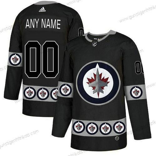 Adidas Herren Winnipeg Jets Personalisiertes Team Logos Trikots – Schwarz