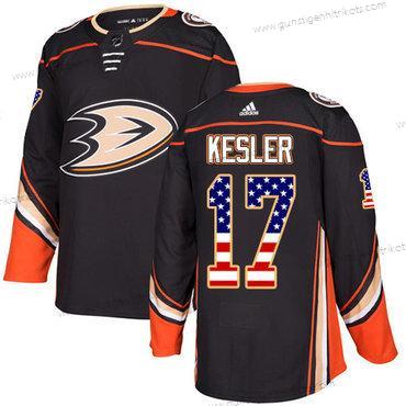 Adidas Jugend Anaheim Ducks #17 Ryan Kesler Heimtrikots Authentisch USA Flag Strickerei NHL Trikots – Schwarz