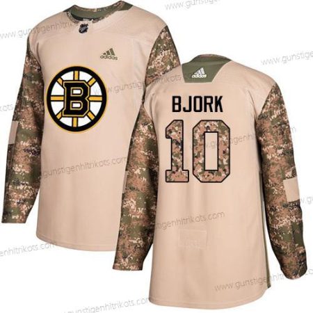 Adidas Jugend Boston Bruins #10 Anders Bjork Authentisch 2017 Veterans Day Strickerei NHL Trikots – Tarnfarbe