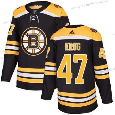 Adidas Jugend Boston Bruins #47 Torey Krug Heimtrikots Authentisch Strickerei NHL Trikots – Schwarz