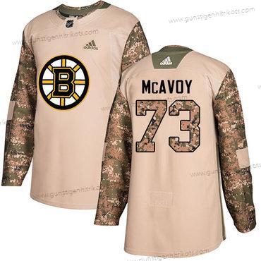 Adidas Jugend Boston Bruins #73 Charlie Mcavoy Authentisch 2017 Veterans Day Strickerei NHL Trikots – Tarnfarbe