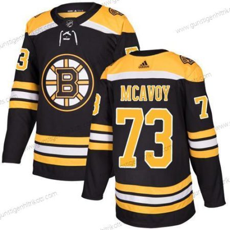 Adidas Jugend Boston Bruins #73 Charlie Mcavoy Heimtrikots Authentisch Strickerei NHL Trikots – Schwarz