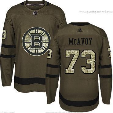 Adidas Jugend Boston Bruins #73 Charlie Mcavoy Salute to Service Strickerei NHL Trikots – Grün