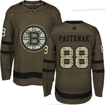 Adidas Jugend Boston Bruins #88 David Pastrnak Salute to Service Strickerei NHL Trikots – Grün