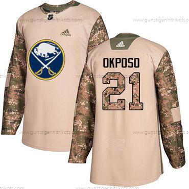 Adidas Jugend Buffalo Sabres #21 Kyle Okposo Authentisch 2017 Veterans Day Strickerei NHL Trikots – Tarnfarbe