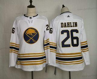 Adidas Jugend Buffalo Sabres #26 Rasmus Dahlin With 50Th Jahrestag Strickerei NHL Trikots – Weiß Gold