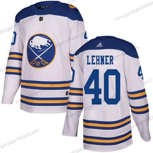 Adidas Jugend Buffalo Sabres #40 Robin Lehner Authentisch 2018 Winter Klassisch Strickerei NHL Trikots – Weiß