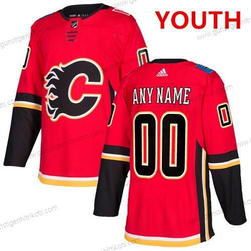 Adidas Jugend Calgary Flames Personalisiertes Authentisch Heimtrikots NHL Trikots – Rot