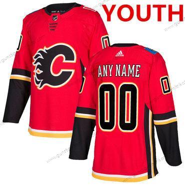 Adidas Jugend Calgary Flames Personalisiertes Heimtrikots 2017-2018 Hockey Strickerei NHL Trikots – Rot