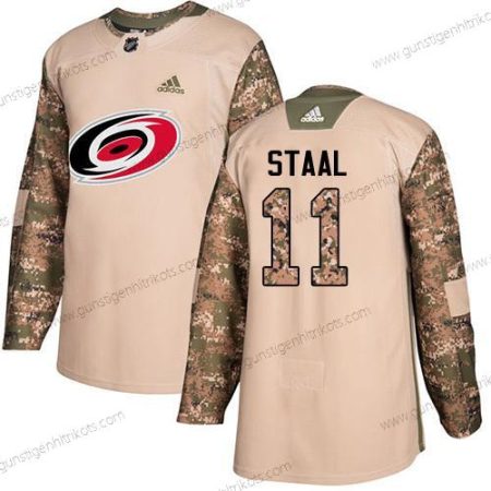 Adidas Jugend Carolina Hurricanes #11 Jordan Staal Authentisch 2017 Veterans Day Strickerei NHL Trikots – Tarnfarbe