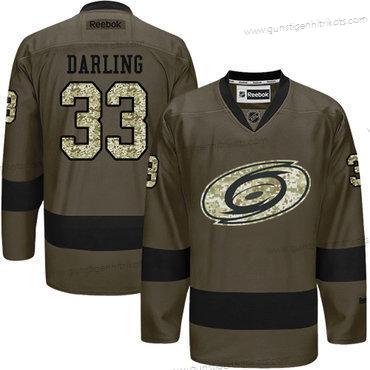 Adidas Jugend Carolina Hurricanes #33 Scott Darling Salute to Service Strickerei NHL Trikots – Grün