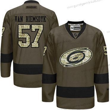 Adidas Jugend Carolina Hurricanes #57 Trevor Van Riemsdyk Salute to Service Strickerei NHL Trikots – Grün