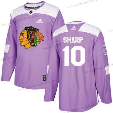 Adidas Jugend Chicago Blackhawks #10 Patrick Sharp Authentisch Bekämpft Krebs Strickerei NHL Trikots – Lila