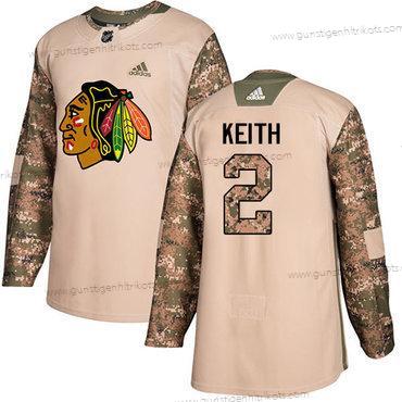 Adidas Jugend Chicago Blackhawks #2 Duncan Keith Authentisch 2017 Veterans Day Strickerei NHL Trikots – Tarnfarbe