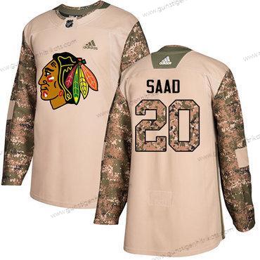 Adidas Jugend Chicago Blackhawks #20 Brandon Saad Authentisch 2017 Veterans Day Strickerei NHL Trikots – Tarnfarbe