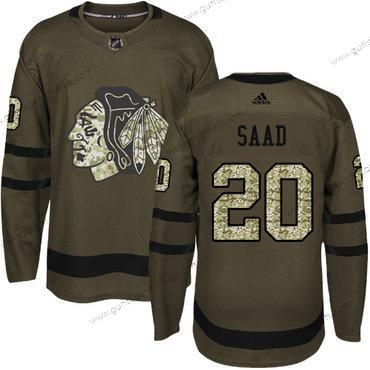 Adidas Jugend Chicago Blackhawks #20 Brandon Saad Salute to Service Strickerei NHL Trikots – Grün