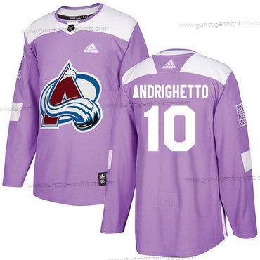 Adidas Jugend Colorado Avalanche #10 Sven Andrighetto Authentisch Bekämpft Krebs Strickerei NHL Trikots – Lila